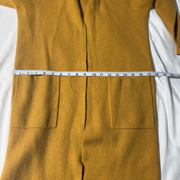 Aritzia Babaton LANCE Cardigan Wool Linen Blend Mustard Yellow Size Small - Picture 12 of 13